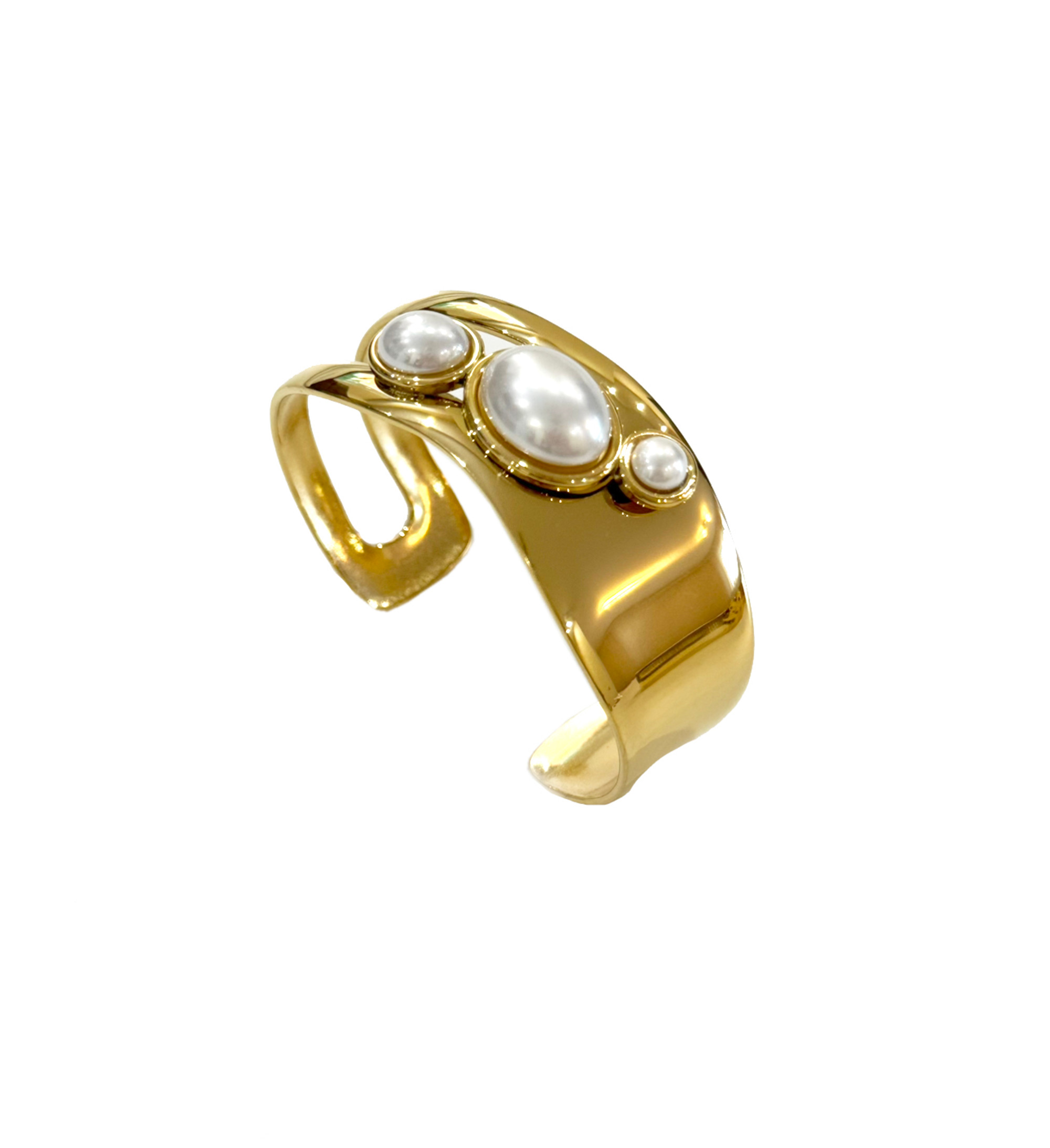 браслет из стали с жемчугом
